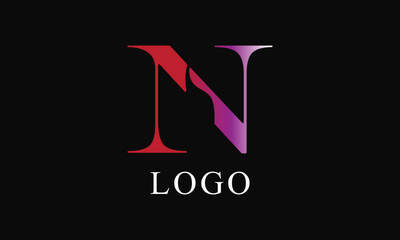 N vector professional modern simple minimal logo design
