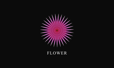 Gradient flower logo design with black background vector

