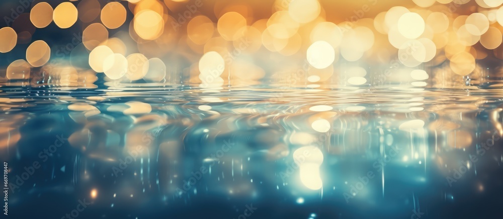 Aufkleber blurred and abstract bokeh image of vintage water with sparkling reflections