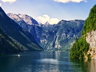 Lake Konigssee landscape in Bavaria, Germany