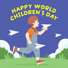 flat world children s day celebration design vector illustration