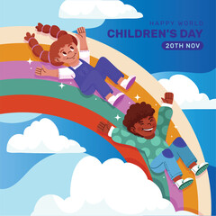 flat world children s day celebration design vector illustration