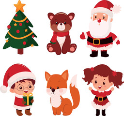 santa claus set. christmas set. 