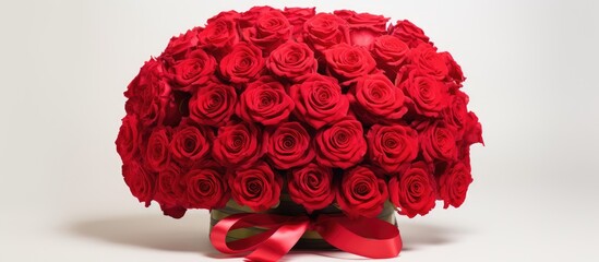 Large arrangement of red roses 101 Dutch roses Florist shop Holland Wrapping paper Occasions holidays birthdays Womens Day Valentines Day 8 March