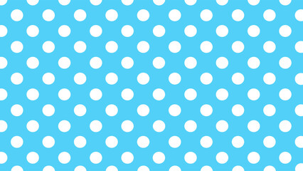 Blue background seamless pattern with white dots © Lara