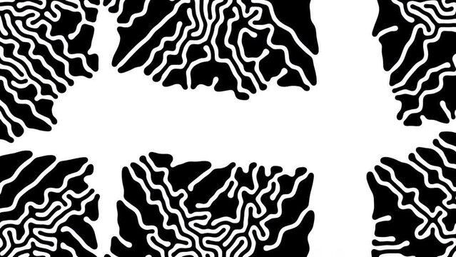 Reaction diffusion organic growing pattern. Cell division science background.