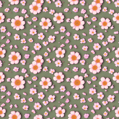 Pattern of small realistic flowers. Floral background. Repeating background with meadow or wildflower. Great pattern for children's, home decor
