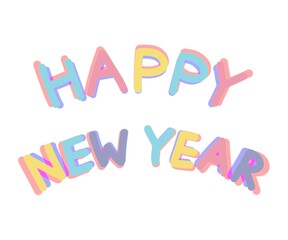 Happy New Year. Lettering text for Happy New Year