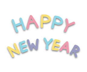 Happy New Year. Lettering text for Happy New Year