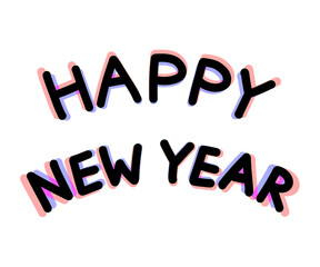 Happy New Year. Lettering text for Happy New Year