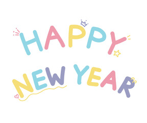 Happy New Year. Lettering text for Happy New Year