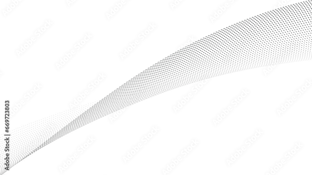 Poster Abstract geometric technology background. Dotted curve or wave.