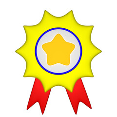 3d illustration star badge. 3d rendering