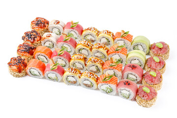 a large set of rolls on a white background for a food delivery site 11