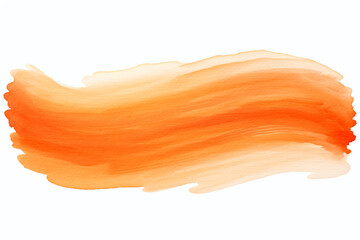 orange watercolor paint brush stroke isolated on transparent background - obrazy, fototapety, plakaty