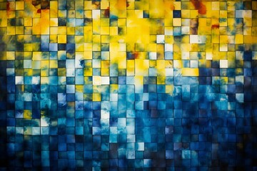 Colorful vibrant backdrop with shades of blue and yellow. Generative AI