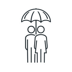 Insurance People, under umbrella. Illustration vector