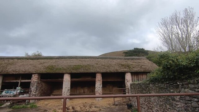Wooden barn in exmoor national park next to porlock