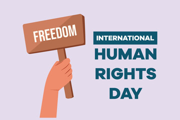 December 10, World Human Rights Day concept. Colored flat vector illustration isolated.