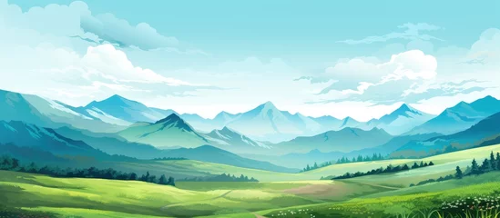 Schilderijen op glas Natures outdoor vista of mountainous landscapes © AkuAku