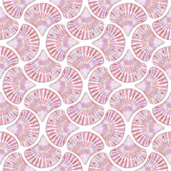 Art deco style abstract sea shells geometric forms seamless pattern