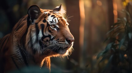 Closeup portrait of a tiger.
