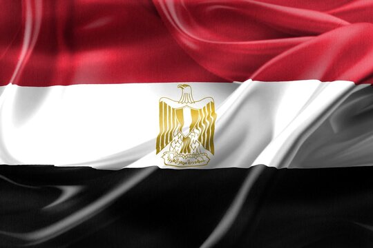 Egypt flag - realistic waving fabric flag