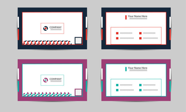 Business card design for company and business etc.Business card design with two colour variation.