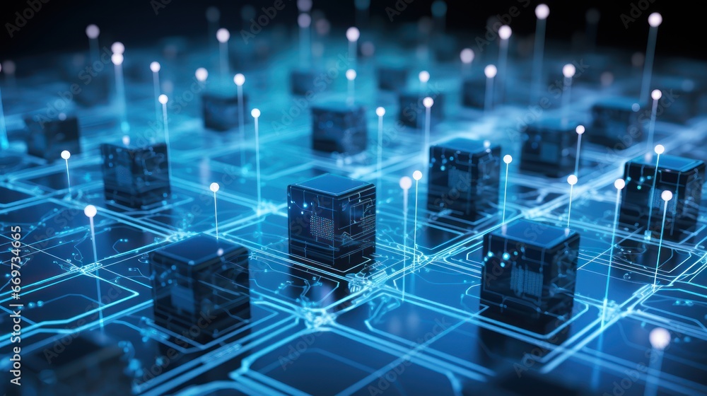 Fototapete Examine network architecture principles and their significance in IT environments