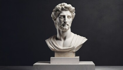 Portrait of a sculpture bust on a podium