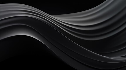 Fototapeta premium Black waves abstract background design. Black Friday Sale concept. Modern premium wavy texture for banner, business backdrop. Luxurious shiny elegant wave illustration.