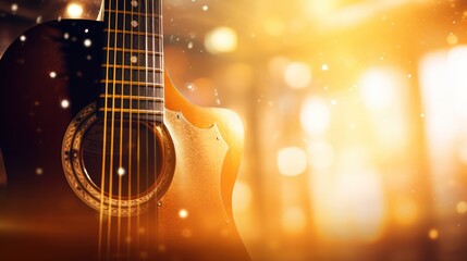 Naklejka premium Guitar with Bokeh Effects