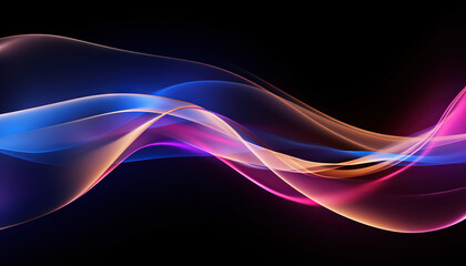 Obraz premium abstract futuristic background with blue, pink, red, and orange glowing neon moving high speed wave lines and bokeh lights. Data transfer concept Fantastic wallpaper