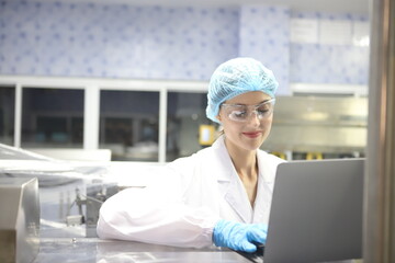 Team worker produces drinking water in a clean drinking water plant. drinking water production line