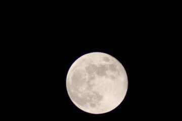 Full Moon Glowing bright In The Night Sky. 