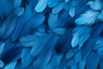 Background with blue jay feathers. Generative AI - obrazy, fototapety, plakaty