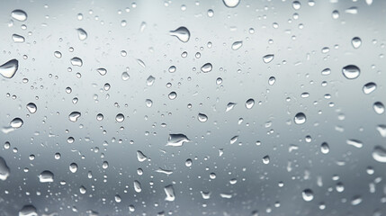 A window sill with droplets of rain running down the glass, their movements creating small ripples