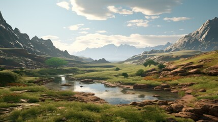 Beautiful breathtaking views of the landscape game art
