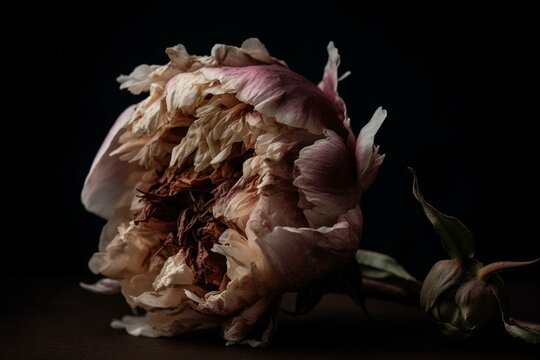 a withered peony. Generative AI