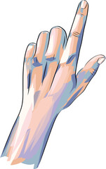 Sketch of hand pointing finger gesture, Forefinger - 669743276