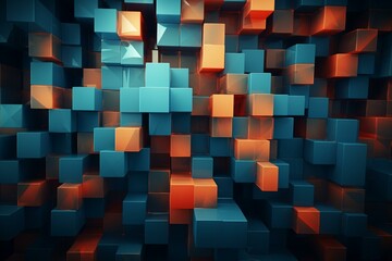 Abstract cuboid wallpaper background. Generative AI