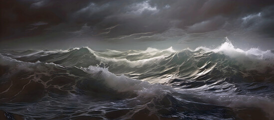 stormy sea. AI generated.