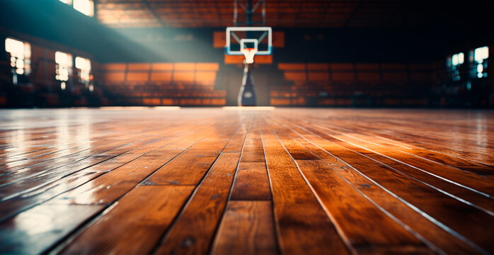 Basketball arena, old college gym - AI generated image