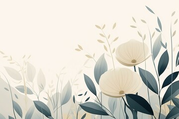 Abstract botanical art for printable wall decor. Minimal, natural, and abstract plant illustrations. Perfect for prints, wallpapers, and covers. Generative AI
