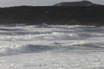 waves breaking on the beach