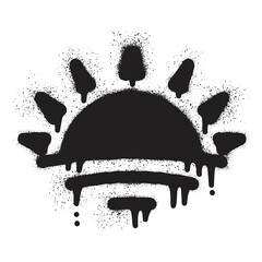 Sunrise graffiti with black spray paint © anakcikal978
