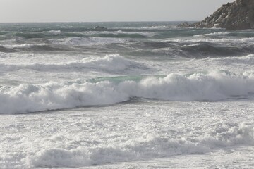 wave breaking on the beach