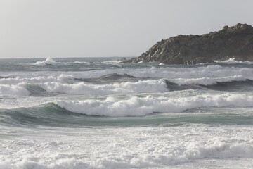 wave breaking on the beach
