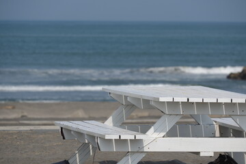 ビーチにあるベンチ