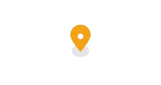 Round Geo Map Direction Location Pin animated. Animated icon of a location pin isolated on a white background. Location icon 4k resolution animation